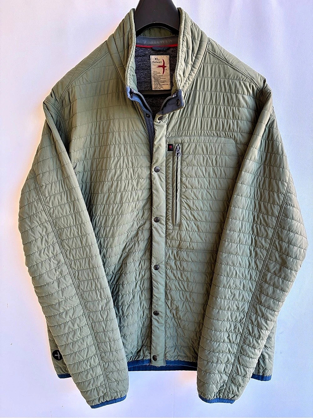 Relwen Windzip Quilted Insulated Jacket Men's Size XL Olive Green